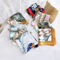 New Wild Spring Scarf To Protect The Cervical Spine Korean Thin Sunscreen Small Square Silk Scarf For Women main image 1