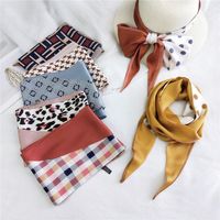 New Double-sided Diagonal Mid-length Spring All-match Wrist Streamer Long Silk Scarf For Women main image 1