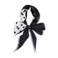 New Double-sided Diagonal Mid-length Spring All-match Wrist Streamer Long Silk Scarf For Women main image 6