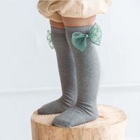 Mid-length Tube Socks Autumn New Solid Color Socks Cute Bow Baby Over-knee Socks main image 6