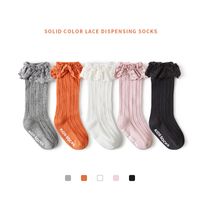Children's Socks For Autumn And Winter New Solid Color Lace Middle Tube Socks Autumn Cotton Baby Wholesale main image 1
