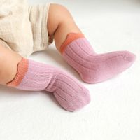 Autumn And Winter New Baby Short Tube Cute Color Matching Loose Mouth Cotton Socks Wholesale main image 4