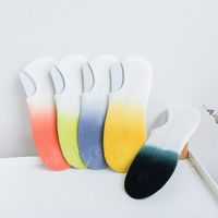 Hanging Dyed Semi-brushed Cotton Gradient Color Socks Boat Socks Wholesale main image 4