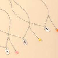 Fashion Jelly Color Beaded Pendant Necklace Clavicle Chain Girl's Necklace Wholesale main image 3