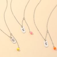 Fashion Jelly Color Beaded Pendant Necklace Clavicle Chain Girl's Necklace Wholesale main image 4