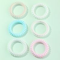 Hair Circle Small Fresh Fluorescent Color Phone Line Hair Rope 6-piece Set Wholesale main image 1