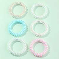 Hair Circle Small Fresh Fluorescent Color Phone Line Hair Rope 6-piece Set Wholesale main image 2