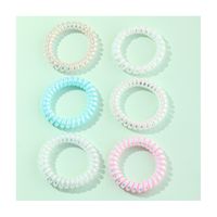 Hair Circle Small Fresh Fluorescent Color Phone Line Hair Rope 6-piece Set Wholesale main image 6