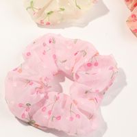 Chiffon Fruit Hair Ring Candy Color Cherry Large Intestine Ring Tie Hair Rope Wholesale main image 3