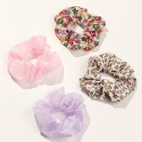 Korea Large Intestine Ring Fabric Hair Scrunchies Elastic Floral Rubber Band Hair Headdress Wholesale main image 4