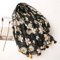 Women's New Spring Korean Wild Black And White Dual-use Sunscreen Long Scarf Shawl main image 4