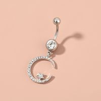 Piercing Stainless Steel Natural Color Hypoallergenic Star Moon Foreign Trade Belly Button Ring Wholesale sku image 1