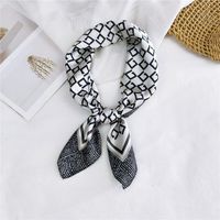 New Wild Spring Scarf To Protect The Cervical Spine Korean Thin Sunscreen Small Square Silk Scarf For Women sku image 5