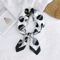 New Wild Spring Scarf To Protect The Cervical Spine Korean Thin Sunscreen Small Square Silk Scarf For Women sku image 3