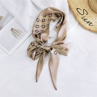 New Double-sided Diagonal Mid-length Spring All-match Wrist Streamer Long Silk Scarf For Women sku image 37