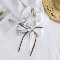 New Double-sided Diagonal Mid-length Spring All-match Wrist Streamer Long Silk Scarf For Women sku image 31