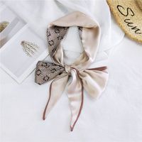 New Double-sided Diagonal Mid-length Spring All-match Wrist Streamer Long Silk Scarf For Women sku image 39