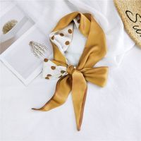 New Double-sided Diagonal Mid-length Spring All-match Wrist Streamer Long Silk Scarf For Women sku image 3