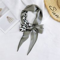 New Double-sided Diagonal Mid-length Spring All-match Wrist Streamer Long Silk Scarf For Women sku image 18