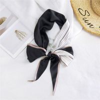 New Double-sided Diagonal Mid-length Spring All-match Wrist Streamer Long Silk Scarf For Women sku image 13