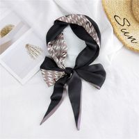 New Double-sided Diagonal Mid-length Spring All-match Wrist Streamer Long Silk Scarf For Women sku image 25