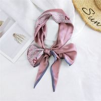 New Double-sided Diagonal Mid-length Spring All-match Wrist Streamer Long Silk Scarf For Women sku image 26