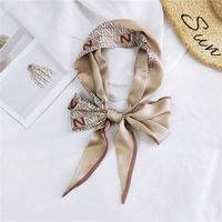 New Double-sided Diagonal Mid-length Spring All-match Wrist Streamer Long Silk Scarf For Women sku image 27