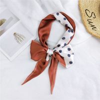 New Double-sided Diagonal Mid-length Spring All-match Wrist Streamer Long Silk Scarf For Women sku image 2