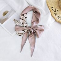 New Double-sided Diagonal Mid-length Spring All-match Wrist Streamer Long Silk Scarf For Women sku image 6