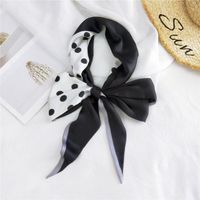 New Double-sided Diagonal Mid-length Spring All-match Wrist Streamer Long Silk Scarf For Women sku image 7