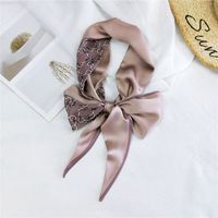 New Double-sided Diagonal Mid-length Spring All-match Wrist Streamer Long Silk Scarf For Women sku image 38