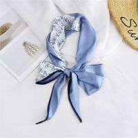New Double-sided Diagonal Mid-length Spring All-match Wrist Streamer Long Silk Scarf For Women sku image 28