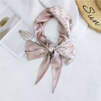 New Double-sided Diagonal Mid-length Spring All-match Wrist Streamer Long Silk Scarf For Women sku image 30