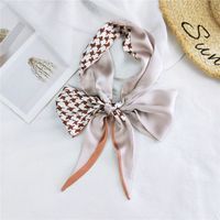 New Double-sided Diagonal Mid-length Spring All-match Wrist Streamer Long Silk Scarf For Women sku image 24