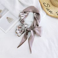 New Double-sided Diagonal Mid-length Spring All-match Wrist Streamer Long Silk Scarf For Women sku image 35