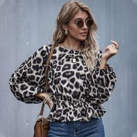 New Ladies Leopard Print Winter Women's Fashion Trends Shirts Tops sku image 4