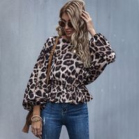 New Ladies Leopard Print Winter Women's Fashion Trends Shirts Tops sku image 1