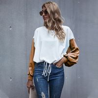 Nouveau T-shirt D&#39;automne Pour Femme De Sport Décontracté Blanc Et Bleu sku image 7