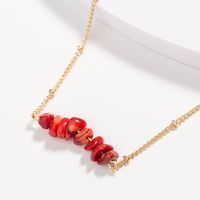 Fashion Coral Stone Clavicle Chain Gold Coin Natural Shell Pendant Multilayer Alloy Necklace For Women main image 4