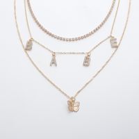 Mode Schmetterling Wilde Mehrschichtige Krallenkette Diamant Brief Babe Legierung Handgemachte Halskette main image 5