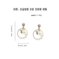 Korea Geometric Beautiful Resin Flower Simple Women's Pearl Alloy Earrings main image 4