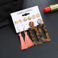 Hot-selling Fashion Ethnic Style Series Tassel Geometric Stud Earrings For Women Set Jewelry main image 1