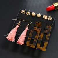 Hot-selling Fashion Ethnic Style Series Tassel Geometric Stud Earrings For Women Set Jewelry main image 3