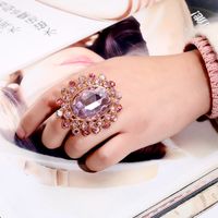 Hot Retro Full Diamond Crystal Glass Adjustable Ring Wholesale Nihaojewelry main image 1