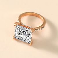 Fashion Classic Full Diamond Ring Simple And Elegant Retro Trend Square Ring Wholesale Nihaojewelry main image 3