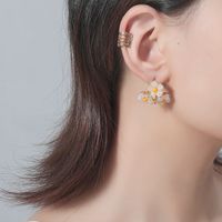 Fashion New Sweet Retro Simple Trend Hand Knitted 2 Piece Alloy Earrings Set main image 1