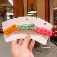 New Cute Duckbill Clip Knitted Hair Clip Candy Color Wool Hair Accessories Wholesale main image 5