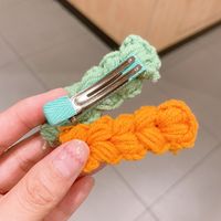 New Cute Duckbill Clip Knitted Hair Clip Candy Color Wool Hair Accessories Wholesale main image 6
