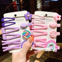 Korean Cartoon Children Hair Clip Set Cute Girl Rainbow Fruit Lollipop Hairpin Set  Wholesale main image 3