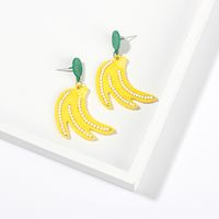 Korea Candy Color Fruit Banana Strawberry Lemon Childlike Girls Alloy Earrings main image 1